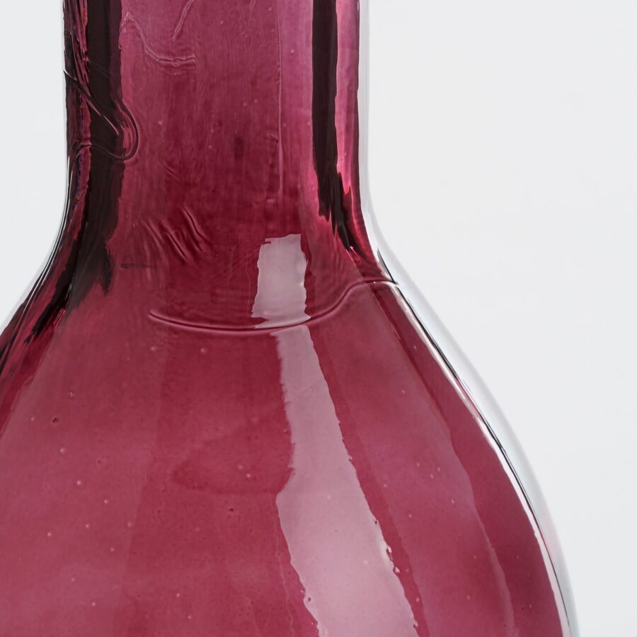 Rioja Fles Vaas - H75 x Ø18 cm - Gerecycled Glas - Bordeaux - Afbeelding 3