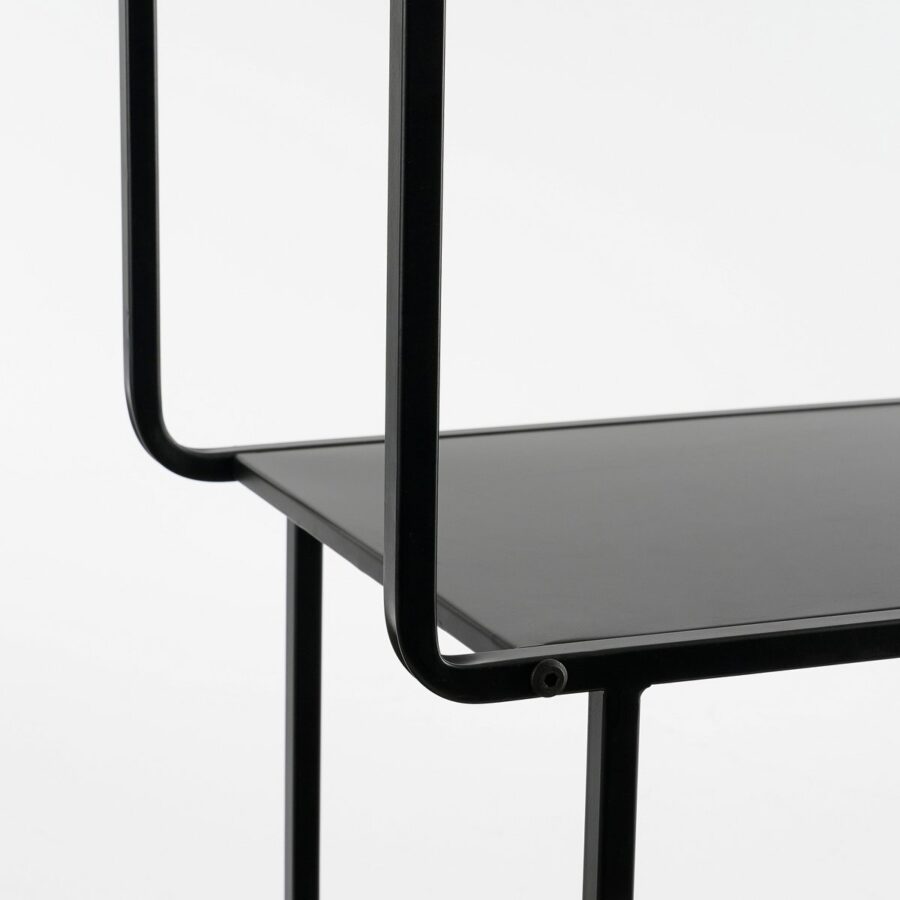 Jules Open kast - L76 x B30 x H178 cm - Metaal - Zwart - Afbeelding 3