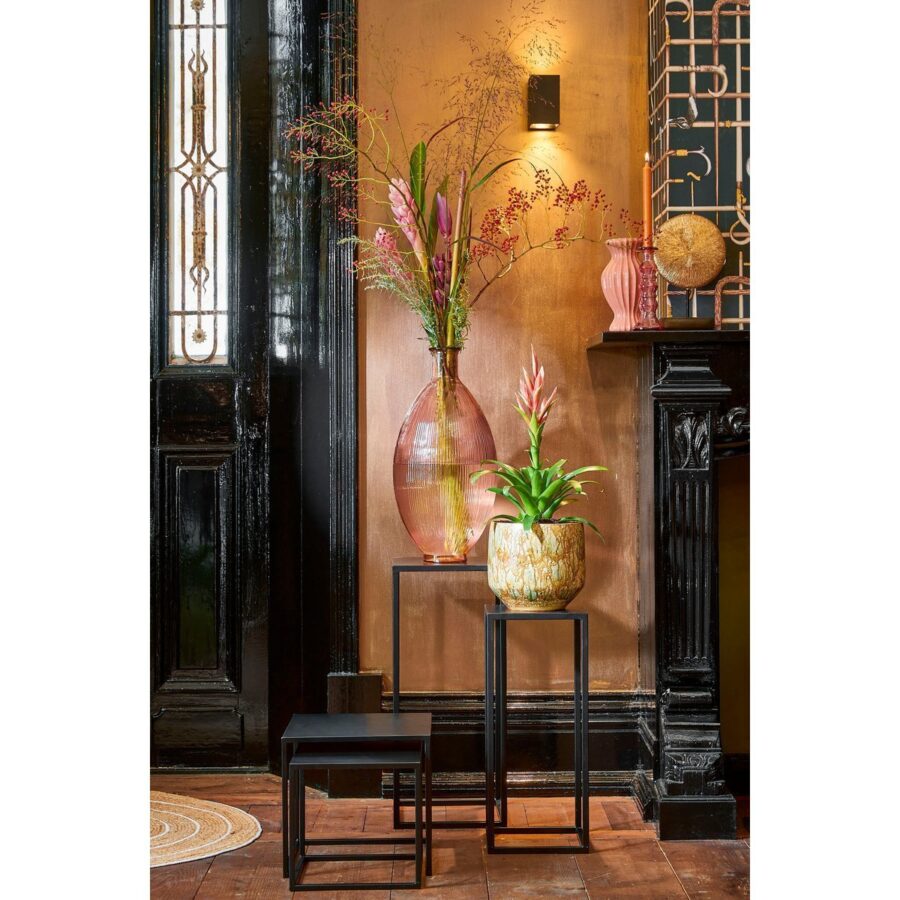 Goa Bijzettafel - Set van 2 - L30 x B30 x H70 cm - Metaal - Zwart - Afbeelding 8
