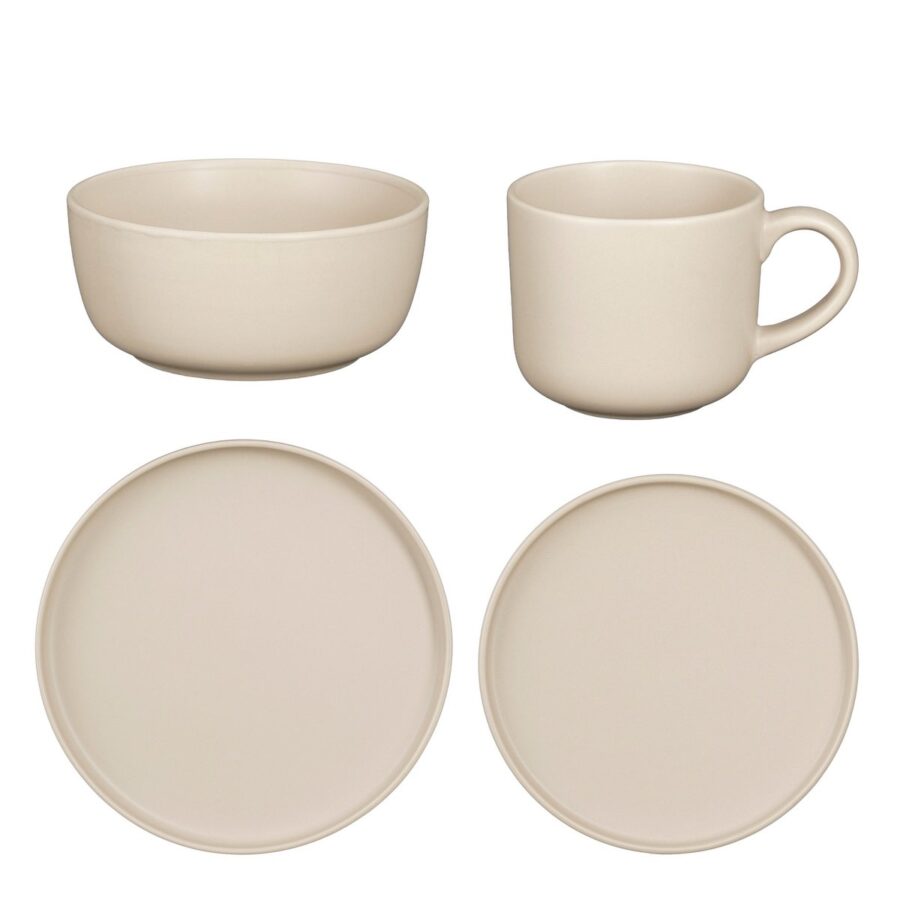 Ozzu Serviesset 4 Persoons - Steengoed - Taupe