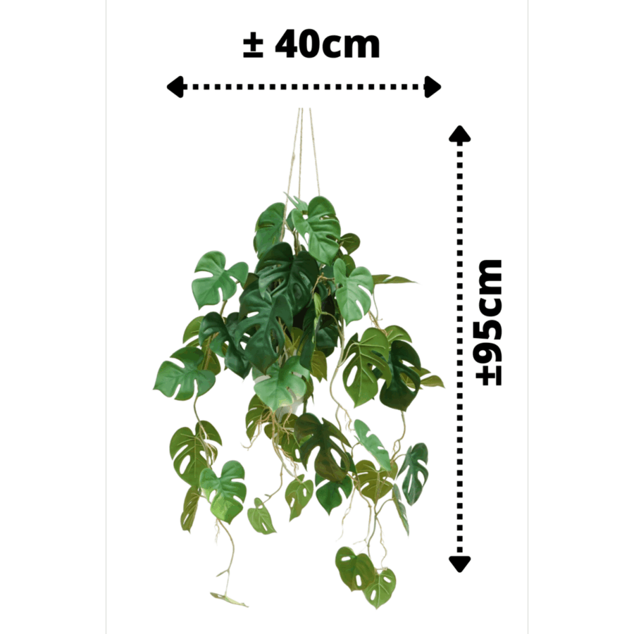 Monstera Kunst Hangplant 95cm - Afbeelding 3