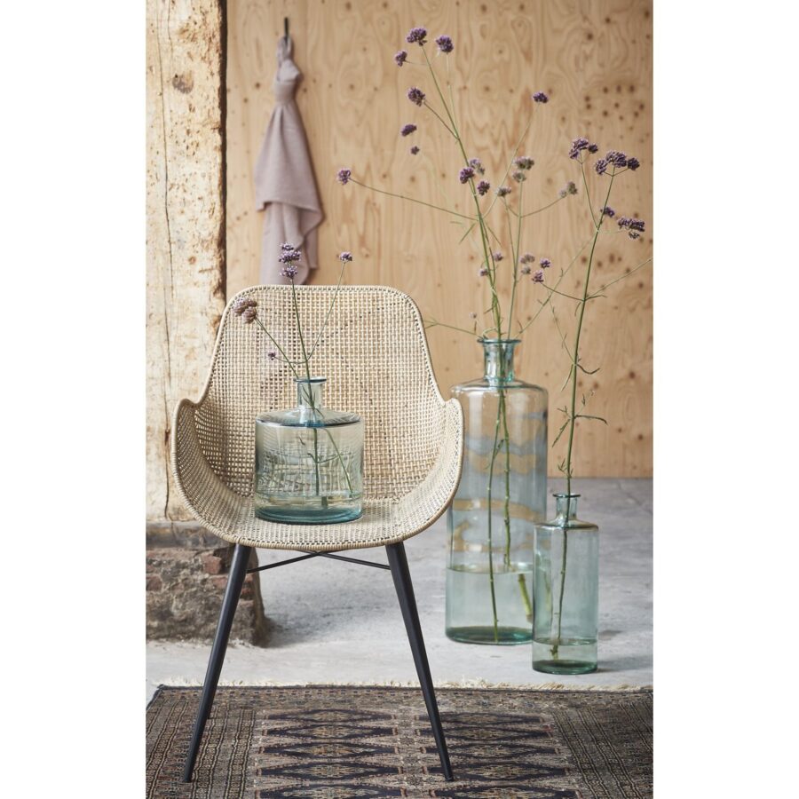 Guan Fles Vaas - H75 x Ø25 cm - Gerecycled Glas - Transparant - Afbeelding 6