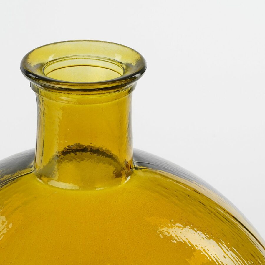 Firenza Fles Vaas - H42 x Ø34 cm - Gerecycled Glas - Oker - Afbeelding 2