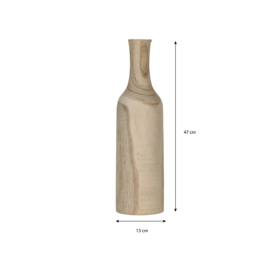 Pia Vaas - H47 x Ø13 cm - Paulownia Hout - Lichtbruin - Afbeelding 6