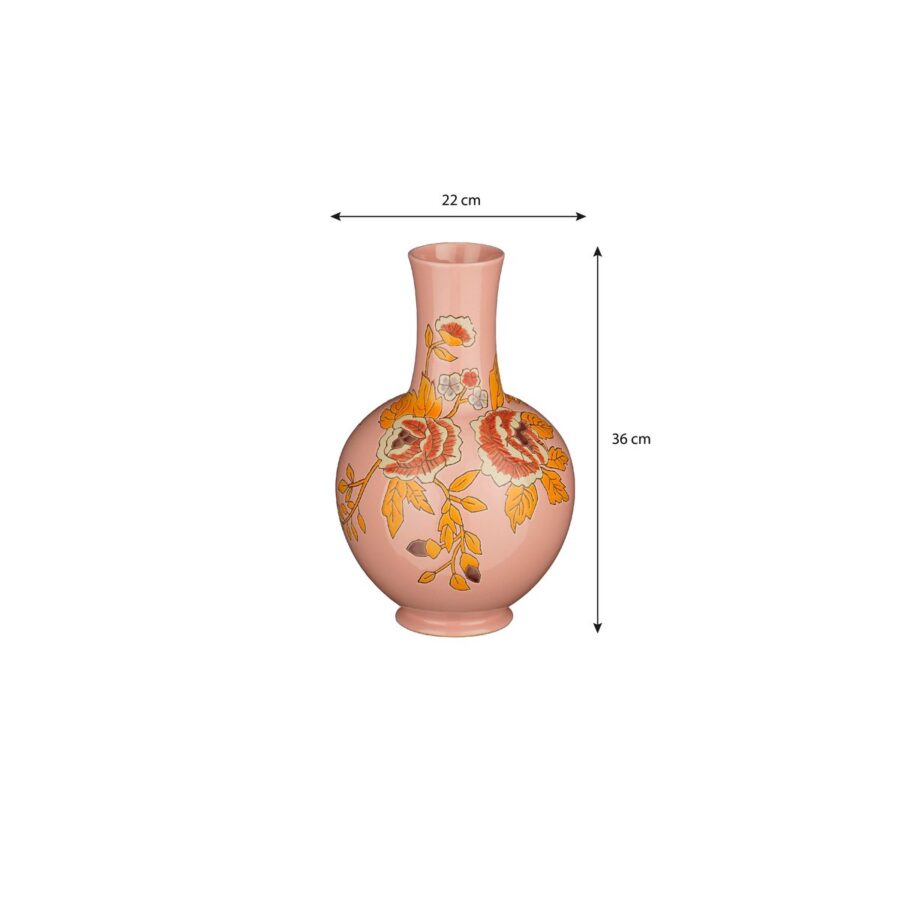 Eloise Vaas - H36 x Ø22 cm - Keramiek - Roze - Afbeelding 5