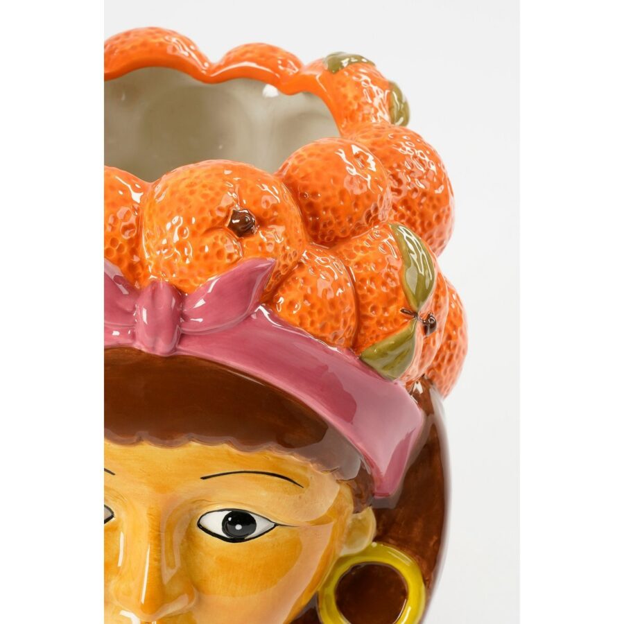 Funny Bloempot Binnen - L20 x B20 x H22 cm - Dolomiet - Oranje - Afbeelding 2