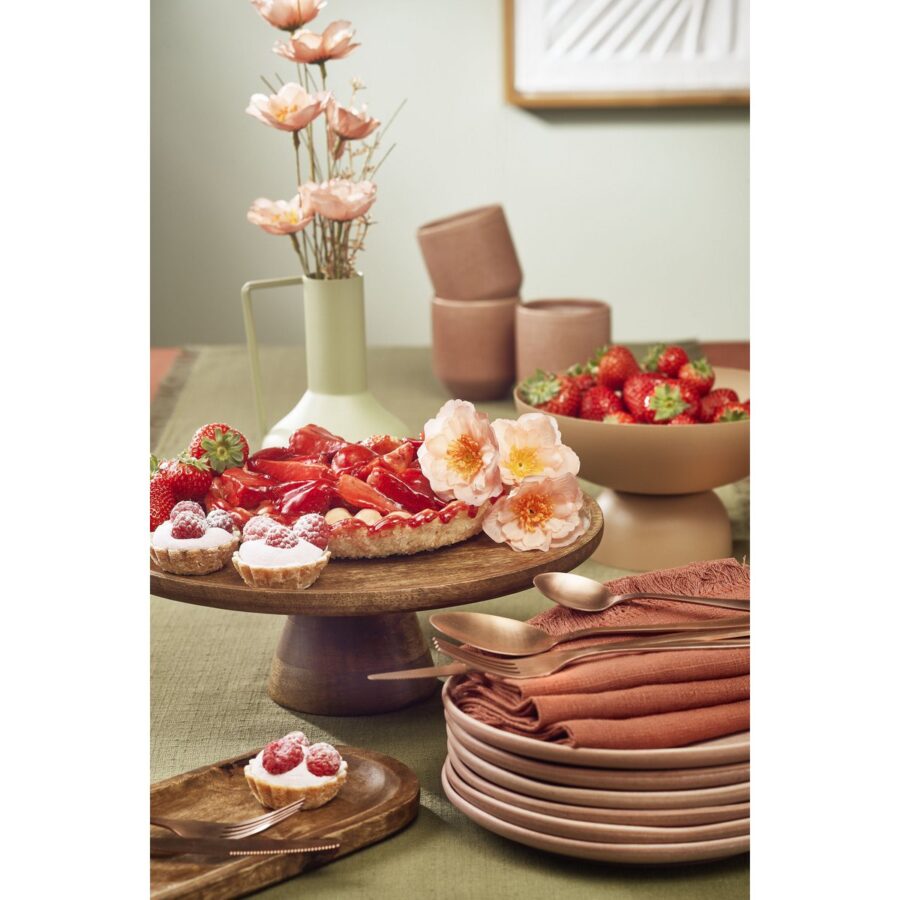 Tallo Taartplateau - H10 x Ø30 cm - 100% FSC Mangohout - Donkerbruin - Afbeelding 4