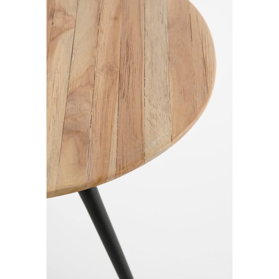 Jailey Bijzettafel - Set van 2 - H49 x Ø50 cm - Gerecycled Hout - Bruin - Afbeelding 3