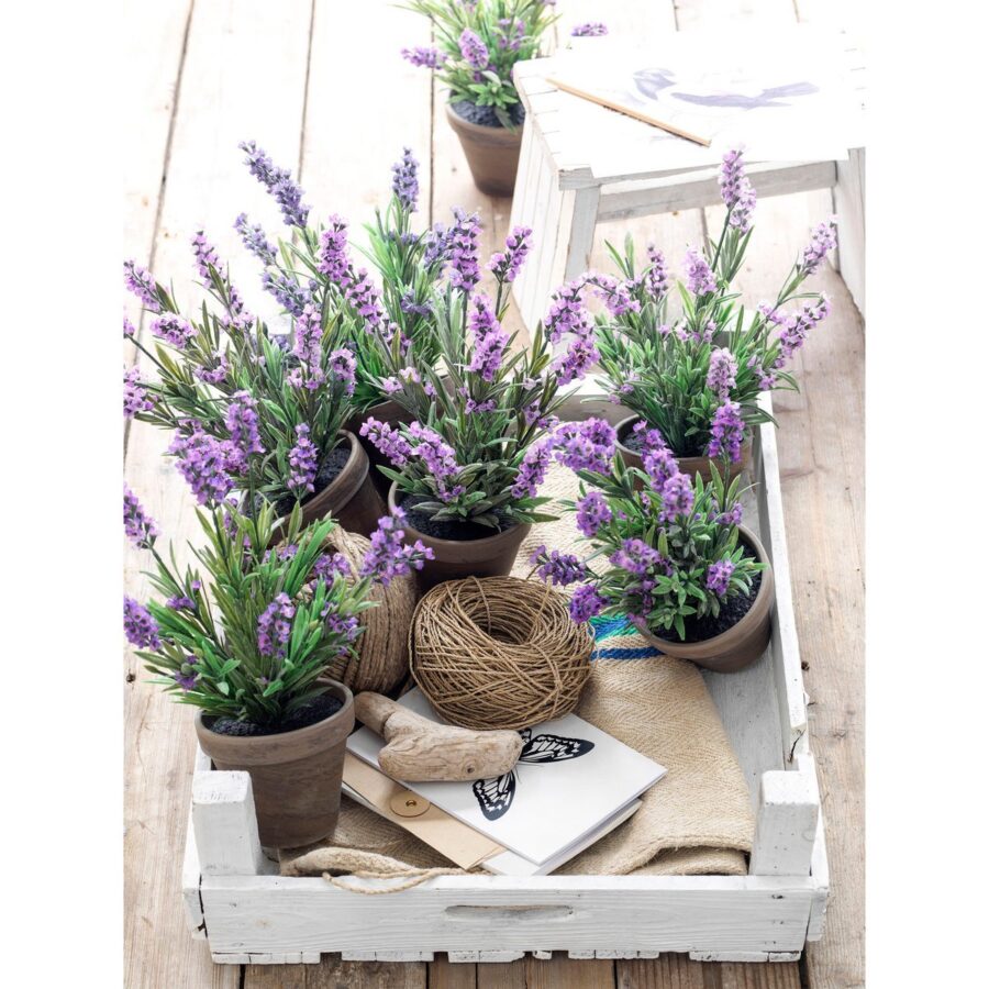 Lavendel Kunstplant in Bloempot Stan - H33 x Ø20 cm - Paars - Afbeelding 5