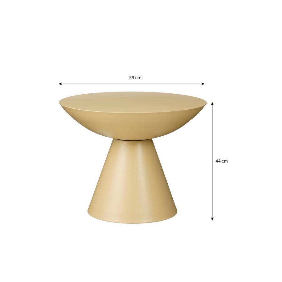 Celise Bijzettafel - H44 x Ø59 cm - Metaal - Beige - Afbeelding 4