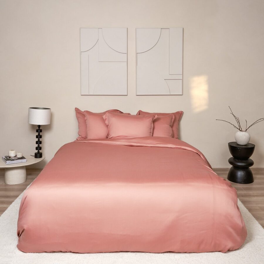 TENCEL™ - Sateen Dekbedovertrek Terra Roze - Afbeelding 2
