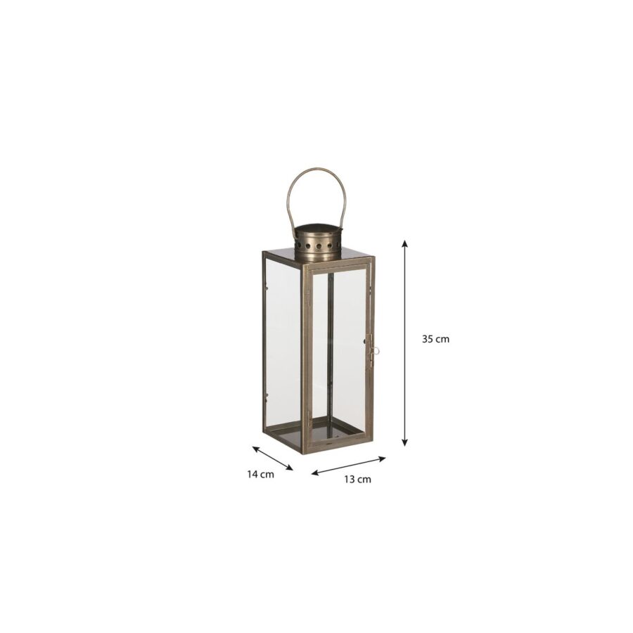 Arzilla Lantaarn - L14 x B13 x H35 cm - Goud - Afbeelding 3