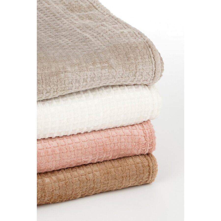 Joanne Fleece Plaid - L180 x B130 cm - Polyester - Off White - Afbeelding 4