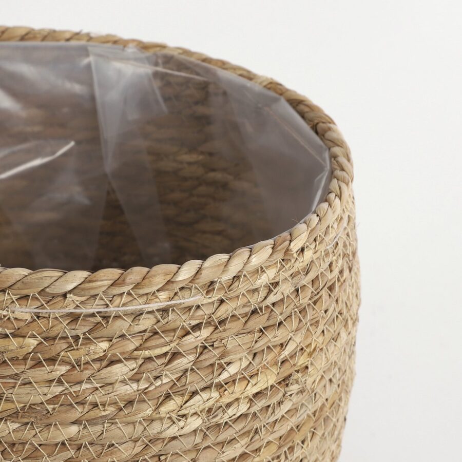 Jorck Plantenmand - Set van 3 - H24 x Ø26 cm - Zeegras - Lichtbruin - Afbeelding 2