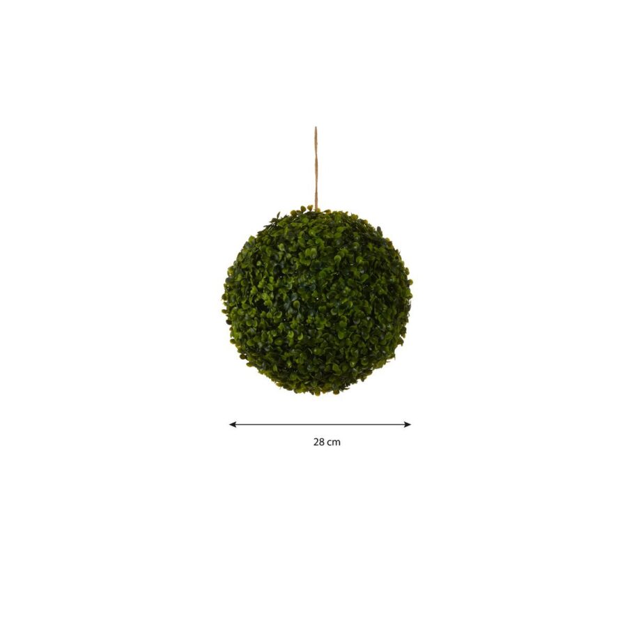 Buxus Bol Kunstplant voor Buiten Hangend - Ø28 cm - Groen - Afbeelding 4