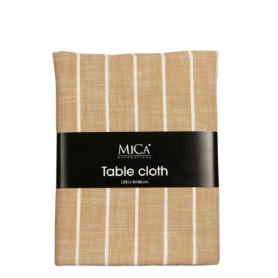 Alivo Tafelkleed - L250 x B140 cm - Organisch Katoen - Bruin, Wit