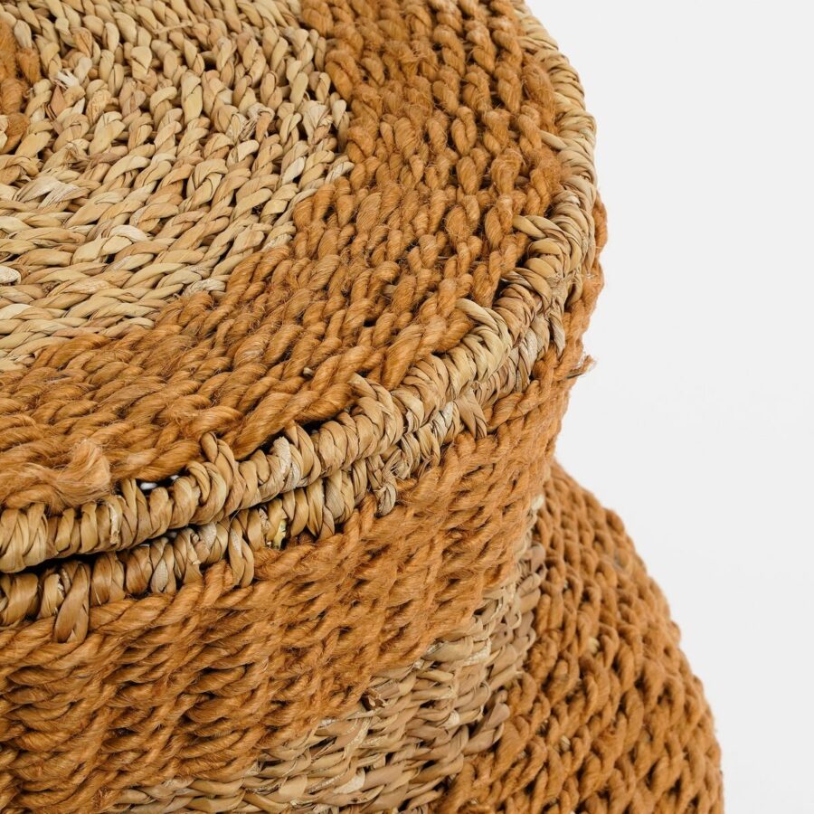 Tacoma Opbergmand met Deksel - H48 x Ø55 cm - Jute - Geel - Afbeelding 2