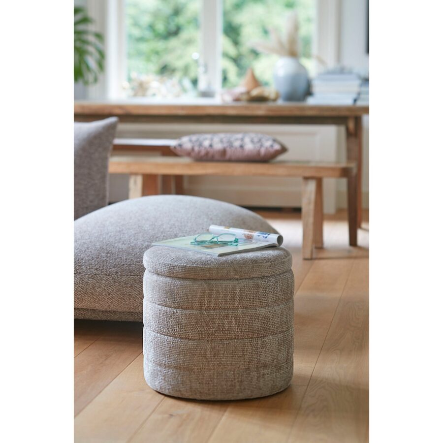 Opbergpoef - H41 x Ø42 cm - Lichtgrijs - Afbeelding 6
