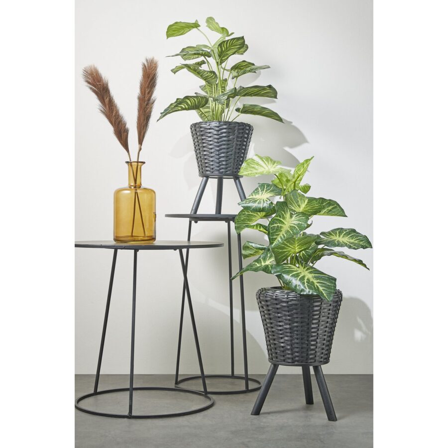 Caladium Kunstplant in Bloempot - H100 x Ø50 cm - Groen - Afbeelding 4
