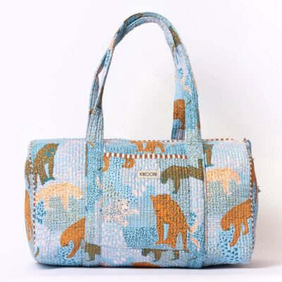 Handgemaakte katoenen tas 'Lucky Leo' Blue