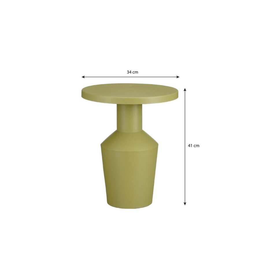 Feroza Bijzettafel - H41 x Ø34 cm - Metaal - Lichtgroen - Afbeelding 6