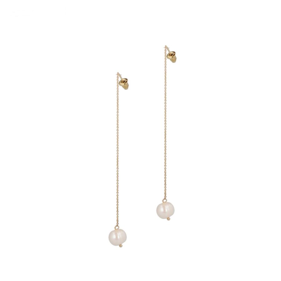 Cream Pearl String Earrings - Afbeelding 5