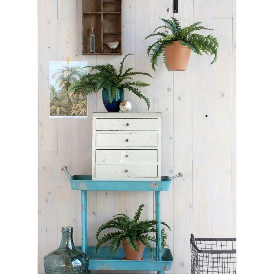 Boston Varen Kunstplant in Bloempot Stan - H42 x Ø50 cm - Groen - Afbeelding 6