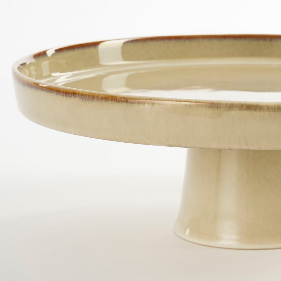 Racco Taartplateau - H11 x Ø28 cm - Steengoed - Beige - Afbeelding 3