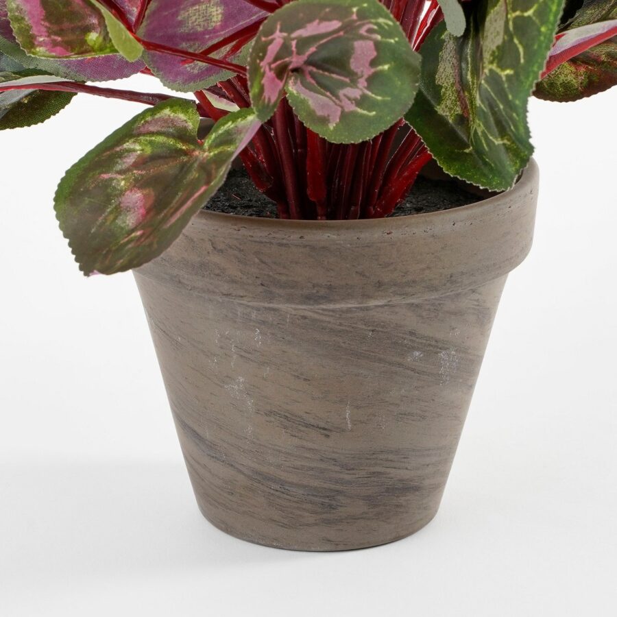 Cyclaam Kunstplant in Bloempot Stan - H30 x Ø30 cm - Wit - Afbeelding 4