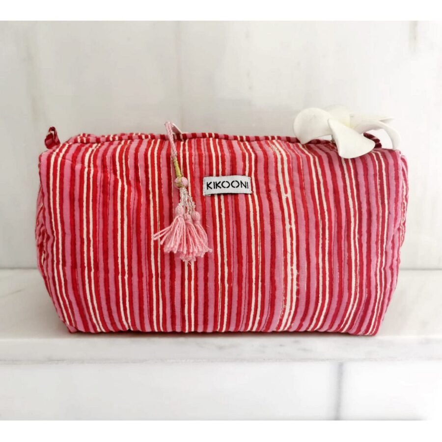 Handgemaakte make-uptasje 'Seasons' in roze - Afbeelding 5