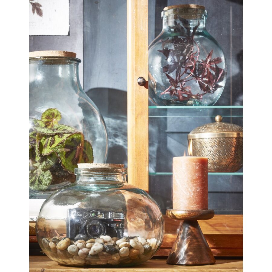 Olly Vaas - H23 x Ø29 cm - Gerecycled Glas - Transparant - Afbeelding 7