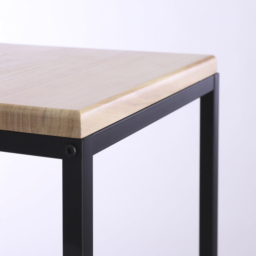 Oskar Plantentafel - L35 x B35 x H81 cm - Hout, Metaal - Zwart - Afbeelding 2