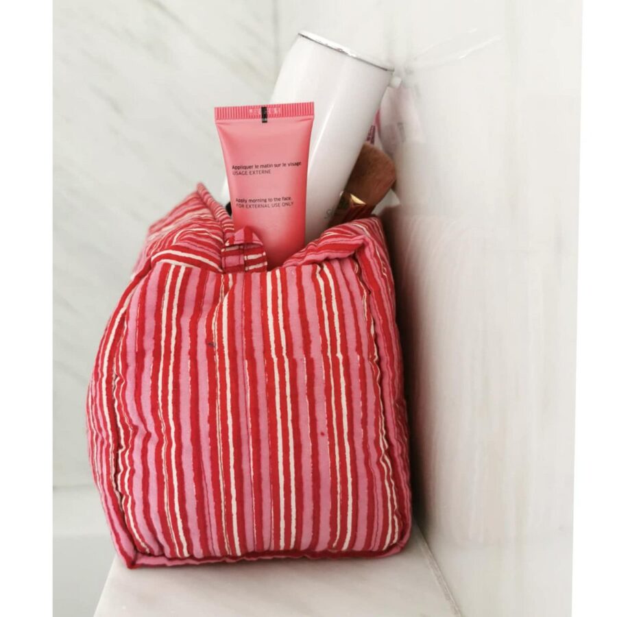 Handgemaakte make-uptasje 'Seasons' in roze - Afbeelding 2
