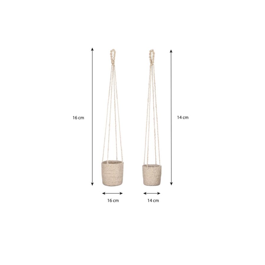 Atlantic Plantenmand - Set van 2 - H16 x Ø16 cm - Crème - Afbeelding 6