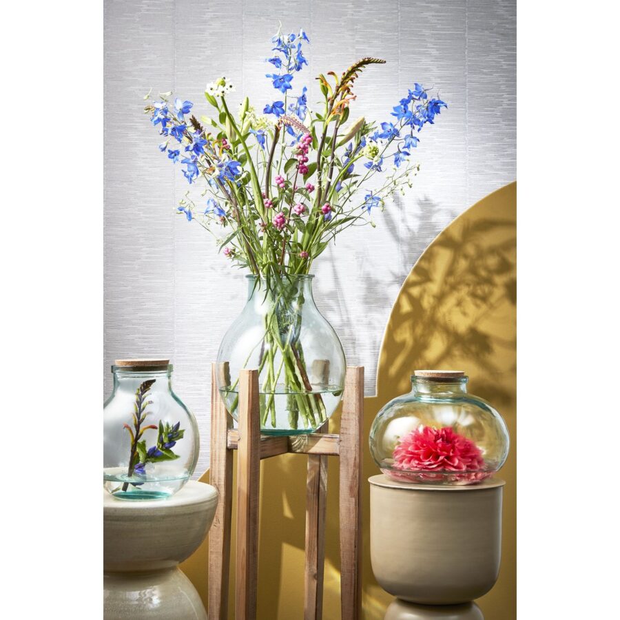 Olly Vaas - H23 x Ø29 cm - Gerecycled Glas - Transparant - Afbeelding 8