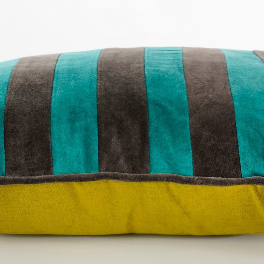 Clair Sierkussen - L55 x B35 x H10 cm - Katoenfluweel - Groen, Grijs - Afbeelding 4