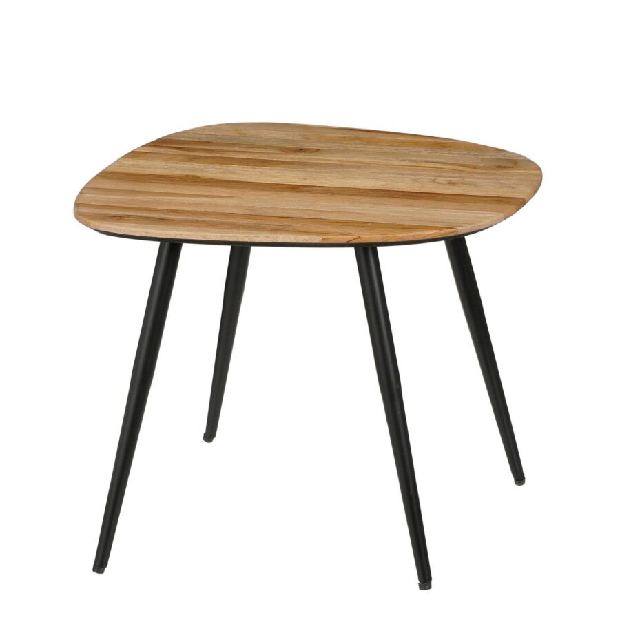 Jailey Bijzettafel - Set van 3 - L62 x B52 x H34 cm - Gerecycled Hout - Bruin - Afbeelding 6
