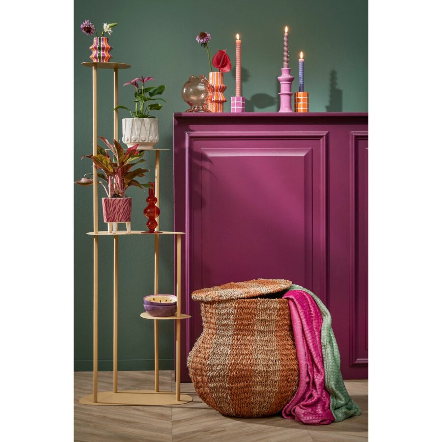 Tacoma Opbergmand met Deksel - H47 x Ø50 cm - Jute - Geel - Afbeelding 6