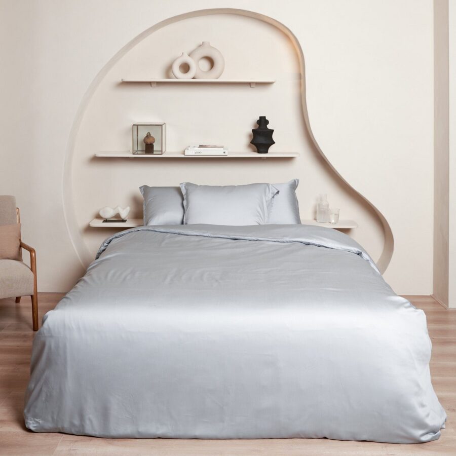 TENCEL™ - Sateen Dekbedovertrek Grijs Blauw - Afbeelding 2