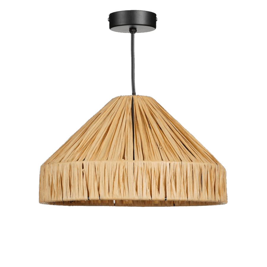 Elisa Hanglamp - H18 x Ø30 cm - Raffia - Lichtbruin