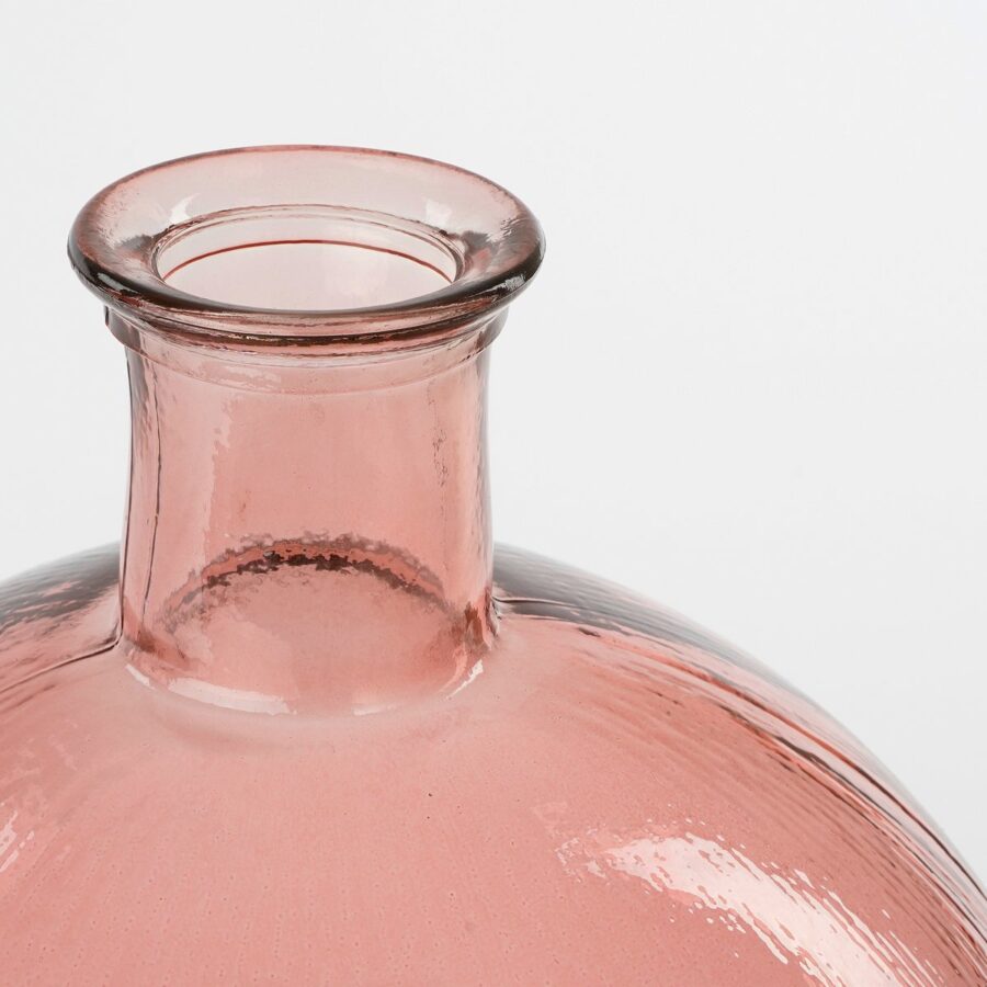Firenza Fles Vaas - H42 x Ø34 cm - Gerecycled Glas - Lichtroze - Afbeelding 2