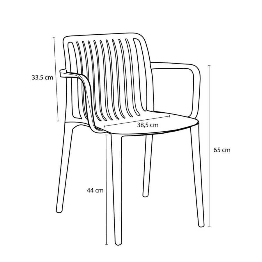 Paloma Tuinstoel - L53 x B53 x H78 cm - Polypropyleen - Grijs - Afbeelding 7