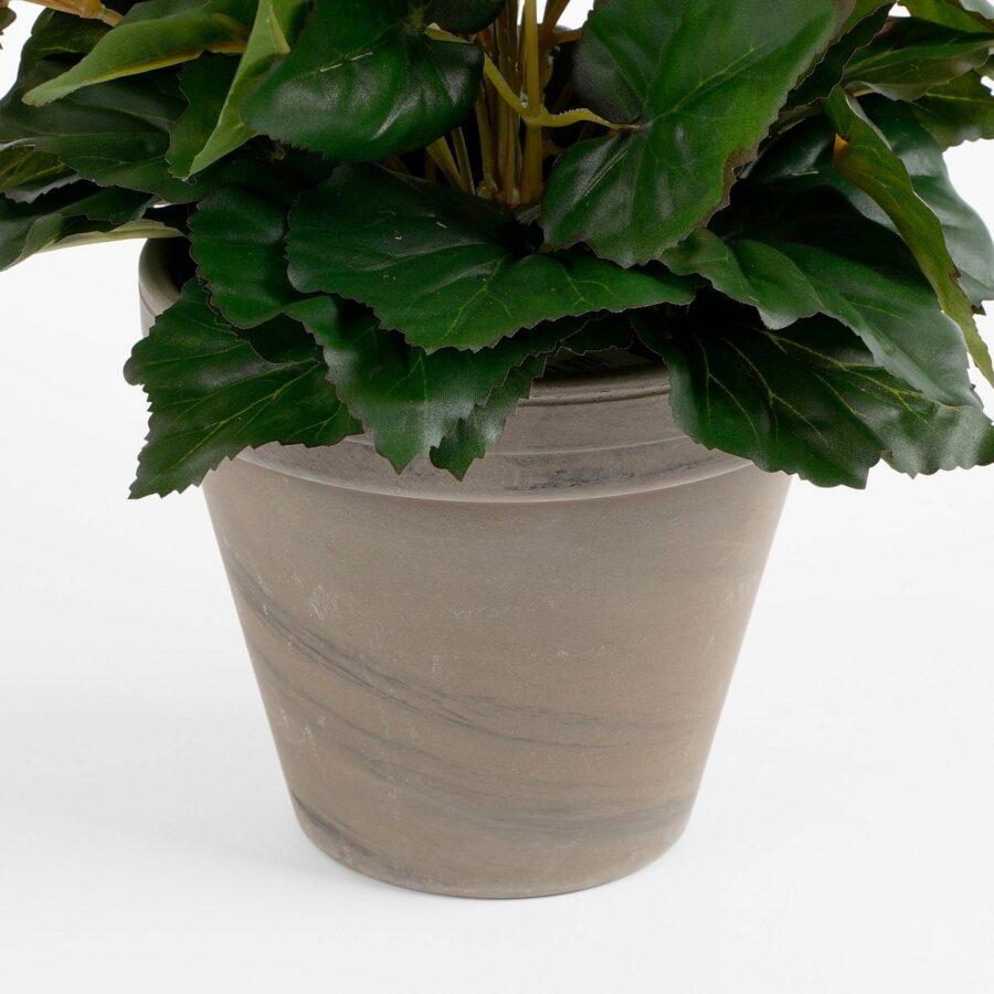 Begonia Kunstplant in Bloempot Stan - H37 x Ø36 cm - Donkerroze - Afbeelding 4