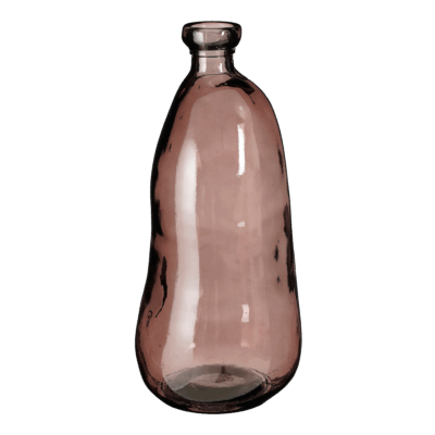 Pinto Vaas - H51 x Ø22 cm - Gerecycled Glas - Donkerbruin