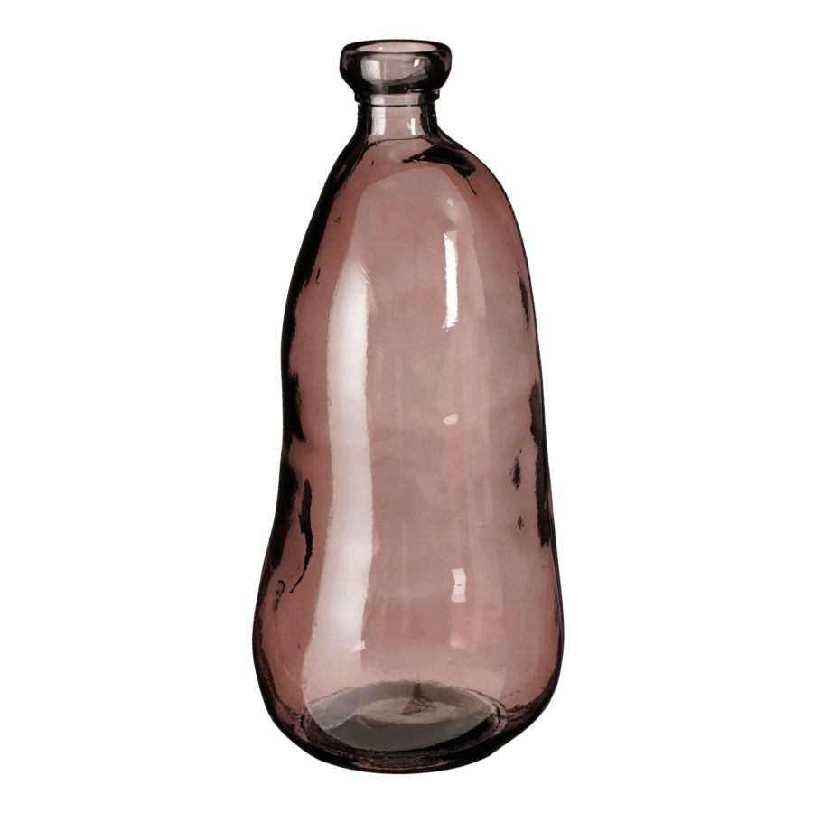 Pinto Vaas - H51 x Ø22 cm - Gerecycled Glas - Donkerbruin