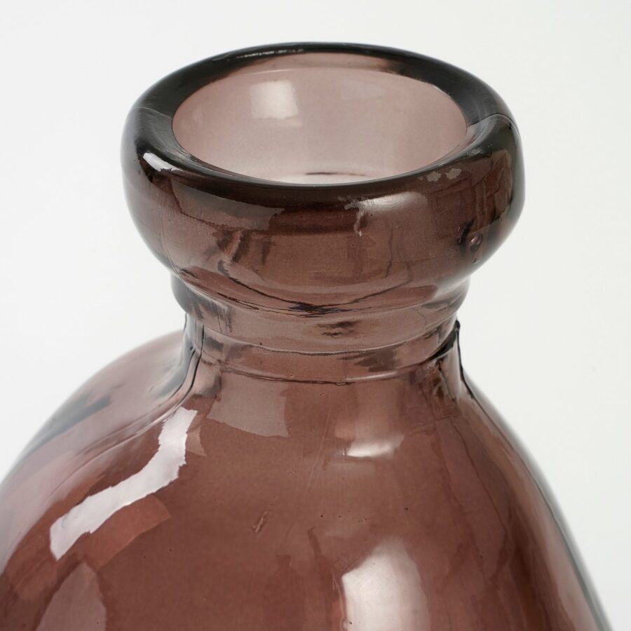 Pinto Vaas - H51 x Ø22 cm - Gerecycled Glas - Donkerbruin - Afbeelding 2