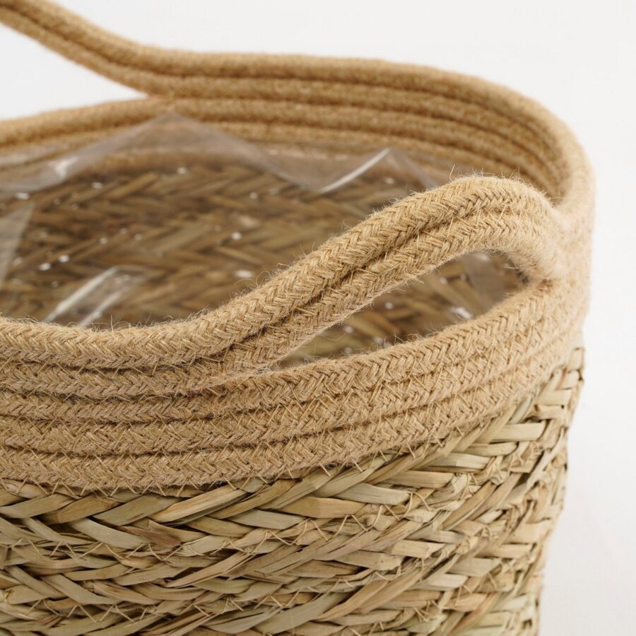 Anne Plantenmand - Set van 2 - H28 x Ø30 cm - Zeegras - Lichtbruin - Afbeelding 2