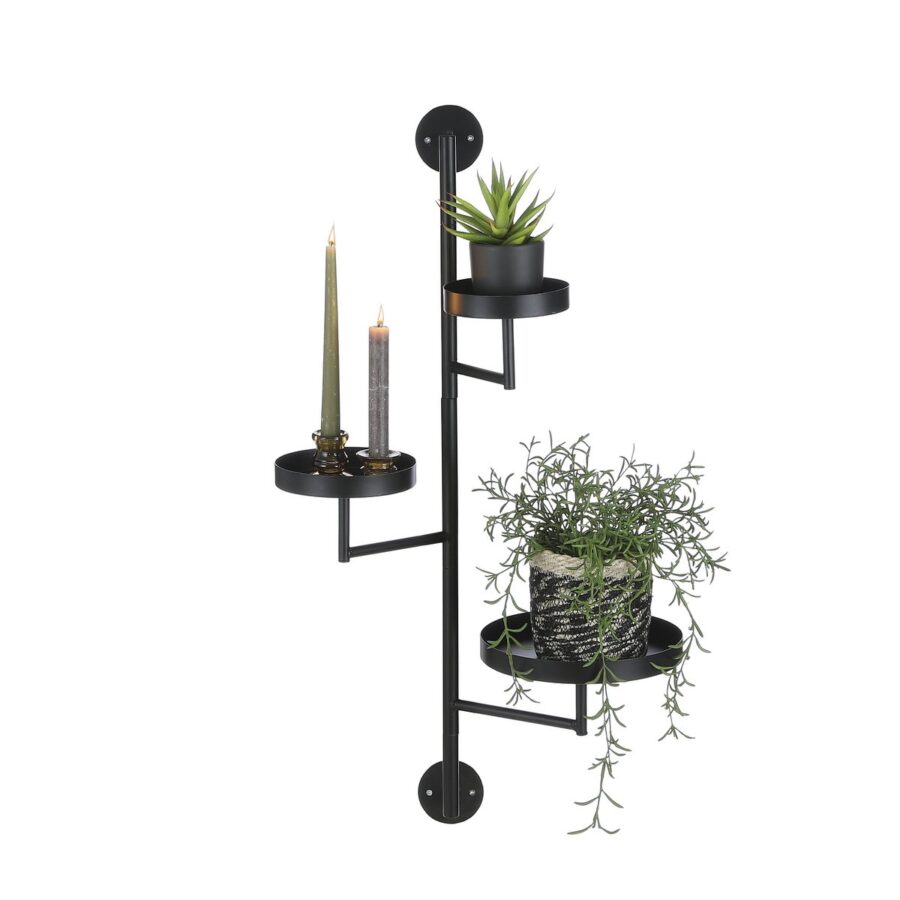 Perry Wandrek - L30 x B23 x H80 cm - Metaal - Zwart - Afbeelding 6