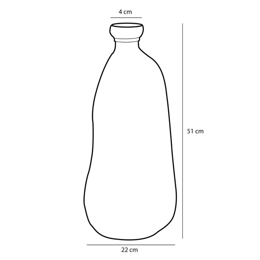 Pinto Vaas - H51 x Ø22 cm - Gerecycled Glas - Taupe - Afbeelding 4