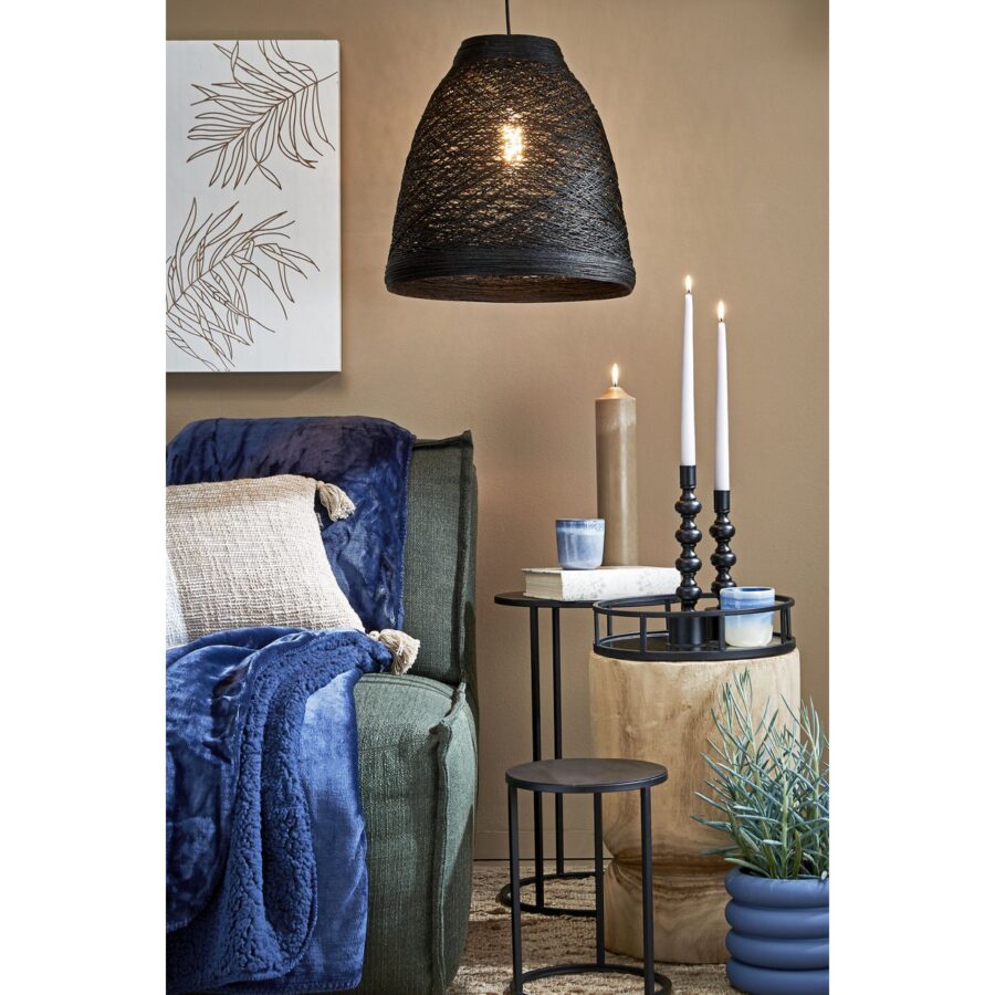 Quinty Bijzettafel - Set van 3 - H50 x Ø32 cm - Metaal - Zwart - Afbeelding 5